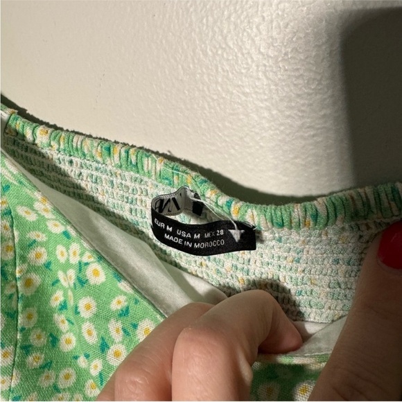 Zara linen blend puff sleeve floral  mini dress M - Picture 6 of 6